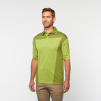 Skins Game // Bamboo Perforance Color Block Short-Sleeve Polo // Green Apple (S)