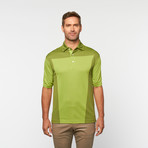 Skins Game // Bamboo Perforance Color Block Short-Sleeve Polo // Green Apple (S)