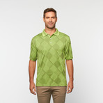 Skins Game // Bamboo Performance Diamond Jacquard Short-Sleeve Polo // Green Apple (S)