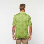 Skins Game // Bamboo Performance Diamond Jacquard Short-Sleeve Polo // Green Apple (S)