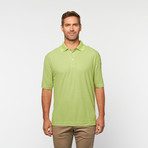 Skins Game // Bamboo Perforance Horizontal Stripe Polo // Green Apple (M)