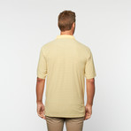 Skins Game // Bamboo Perforance Horizontal Stripe Polo // Khaki (L)