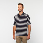 Horn Legend // Striped Tech Polo // Navy (S)