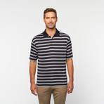 Horn Legend // Striped Tech Polo // Navy (S)