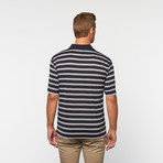 Horn Legend // Striped Tech Polo // Navy (S)