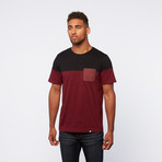 Color Block Pocket Tee // Deep Red (M)