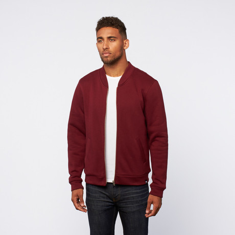 Zip-Up Sweatshirt // Deep Red (S)