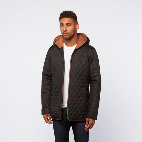 Quilted Hooded Jacket // Black (S)