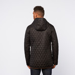 Quilted Hooded Jacket // Black (M)