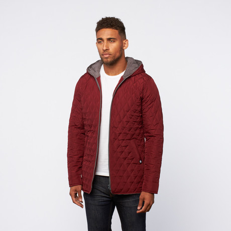 Quilted Hooded Jacket // Deep Red (S)