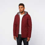 Quilted Hooded Jacket // Deep Red (XL)