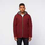 Quilted Hooded Jacket // Deep Red (XL)