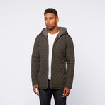 Quilted Hooded Jacket // Dark Grey (L)
