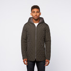 Quilted Hooded Jacket // Dark Grey (XL)