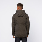 Quilted Hooded Jacket // Dark Grey (L)