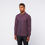 Button-Down // Blue + Deep Red Check (L)