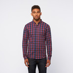 Button-Down // Blue + Deep Red Check (L)