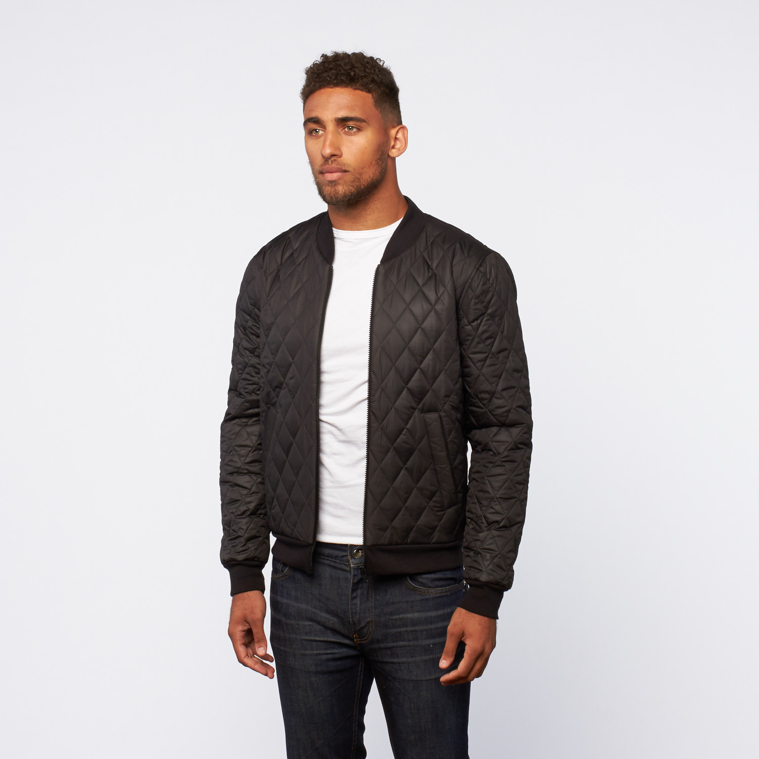 Quilted Bomber Jacket // Black (S) - Visent Apparel - Touch of Modern