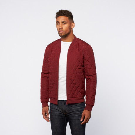 Quilted Bomber Jacket // Deep Red (S)