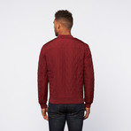 Quilted Bomber Jacket // Deep Red (2XL)