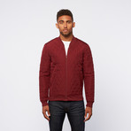 Quilted Bomber Jacket // Deep Red (XL)