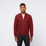 Quilted Bomber Jacket // Deep Red (2XL)