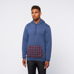 Contrast Pocket Hoodie // Blue (L)