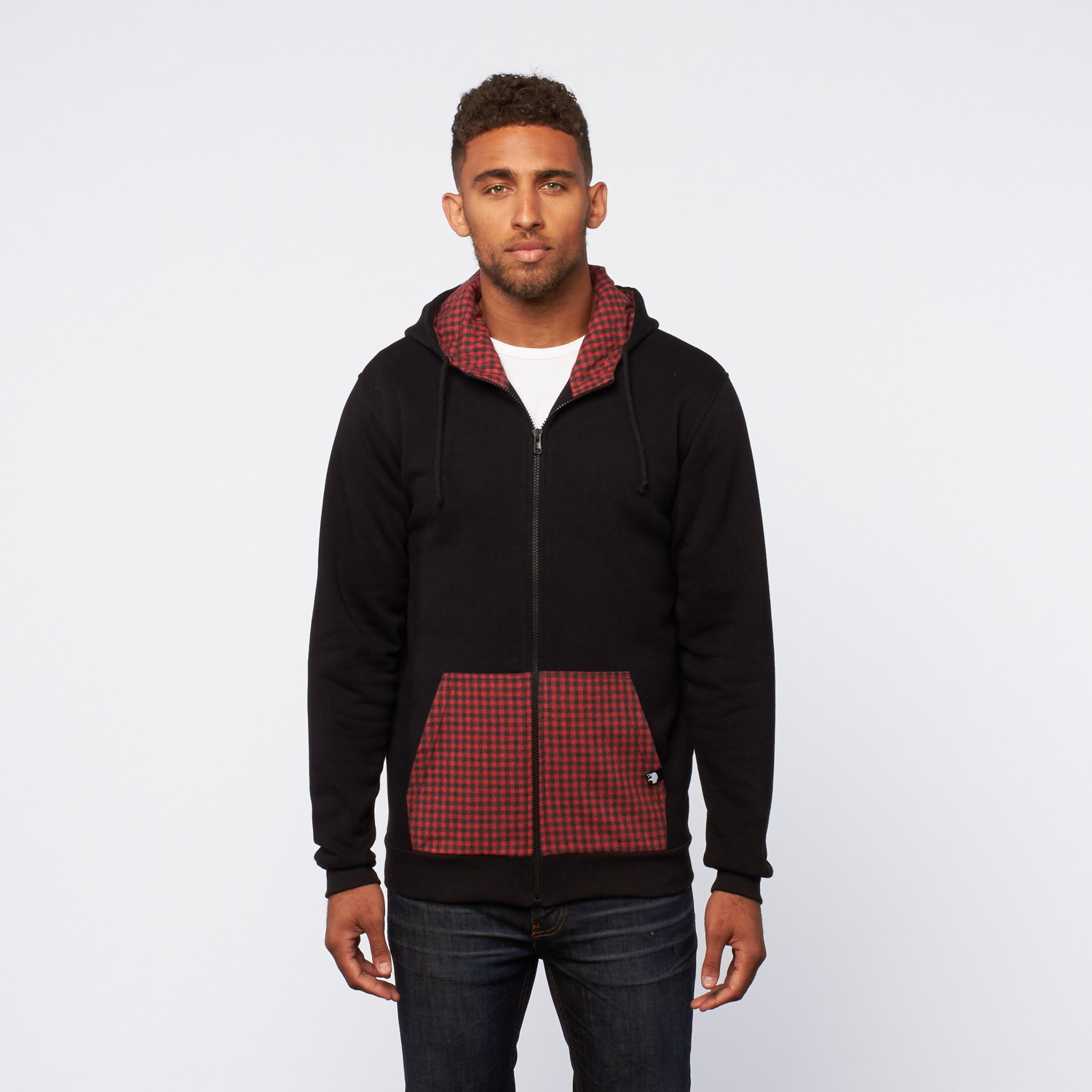 Contrast Pocket Zip-Up Hoodie // Black (S) - Visent Apparel - Touch of ...