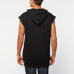 Light Weight Sleeveless Hoodie // Black (XS)