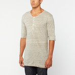 Henley Linen Tee // Grey Melange (XS)