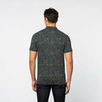 Foliage Stripe Polo // Green Charcoal (S)