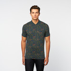 Foliage Stripe Polo // Green Charcoal (S)