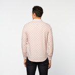 Stripe Ditsy Print Button-Up // Crimson (L)