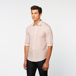 Stripe Ditsy Print Button-Up // Crimson (L)