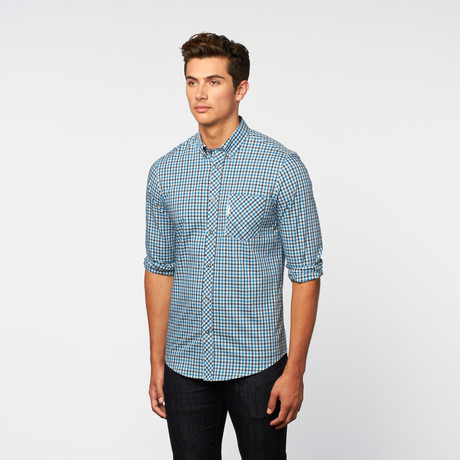 Ben Sherman // Mod Check Woven // Porcelain Blue (S)