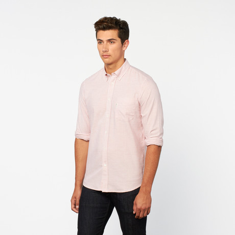 Bengal Stripe Button-Up // Letterbox Red (S)