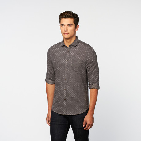 Brushed Jacquard Button-Up // Jet Black (S)