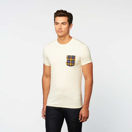 Woven Contrast Pocket Tee // Pristine (S)