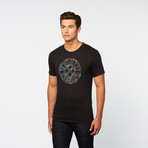 Foliage Button Tee // Jet Black (L)