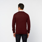 Merino V Neck Sweater // Aged Bordeau (XL)