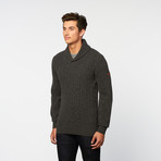 Texture Shawl Collar Pullover Sweater // Granite Marl (M)