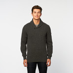Texture Shawl Collar Pullover Sweater // Granite Marl (M)
