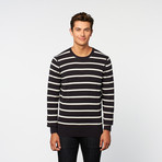 Stripe Crew Neck Sweater // Navy (2XL)