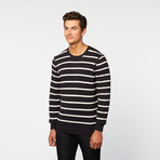 Stripe Crew Neck Sweater // Navy (2XL)