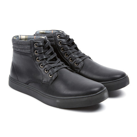 High-Top Lace-Up Casual Sneaker // MonoBlack (US: 6)