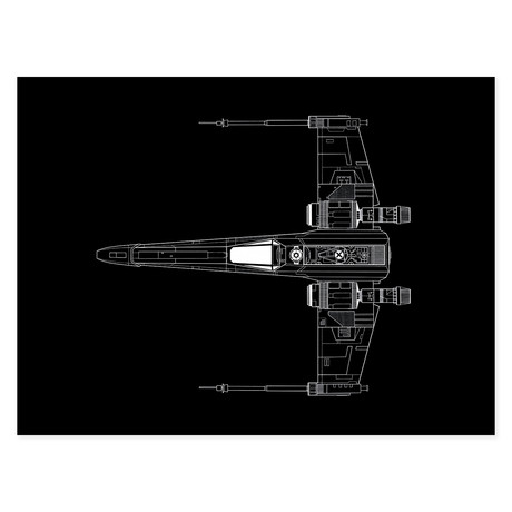 X-Wing Fighter // Black // Star Wars (13"W x 19"L)