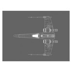 X-Wing Fighter // Grey // Star Wars (13"W x 19"L)