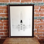 X-Wing Fighter // White // Star Wars (13"W x 19"L)