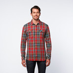 Tank Farm // Templeton Plaid Button-Up // Red + Green (L)