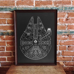 Millennium Falcon // Black // Star Wars (13"W x 19"L)